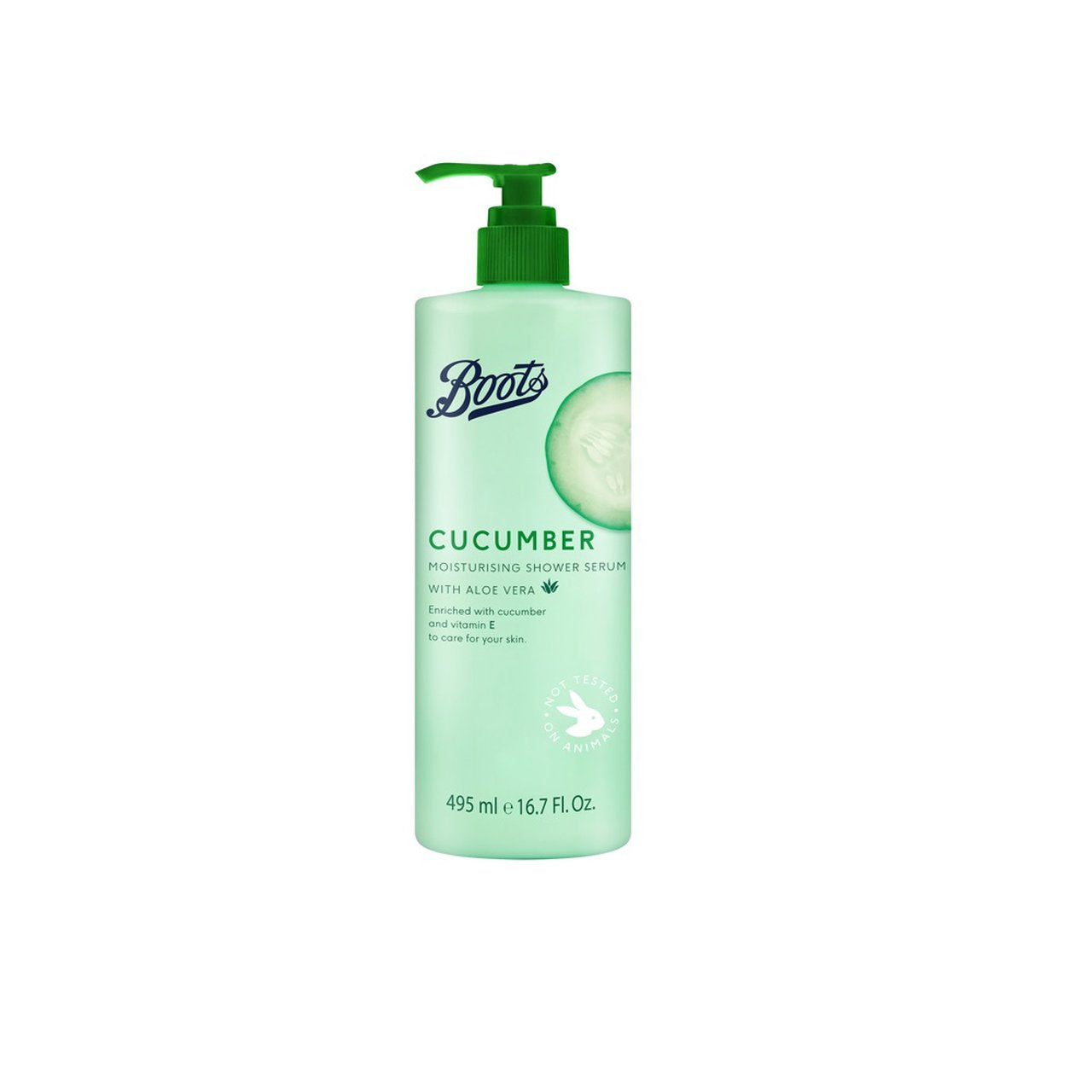 BOOTS Cucumber Moisturising Shower Serum With Aloe Vera