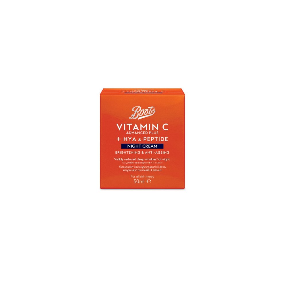 BOOTS Vitamin C Advanced+ HYA & Peptide Night Cream (Brightening & Anti-Ageing)